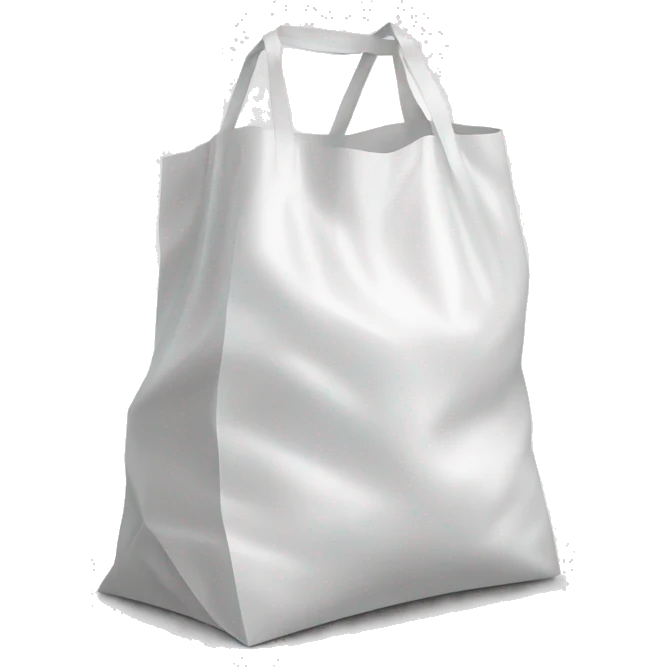 simple white plastic bag with handles emoji