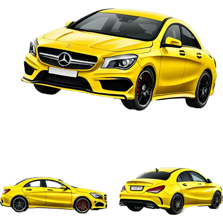 Yellow Mercedes Benz cla amg emoji