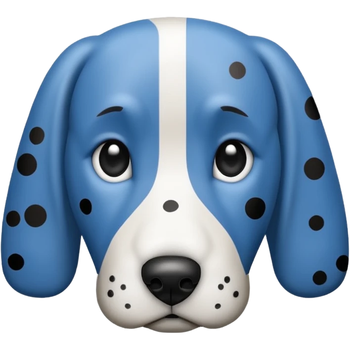 blue tic hound dog black and white face emoji