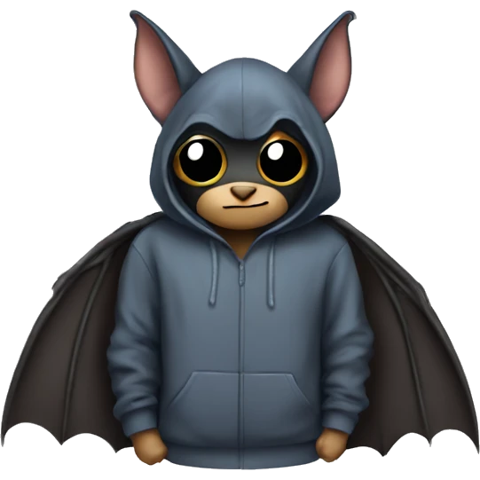 Bat wearing a hoodie emoji