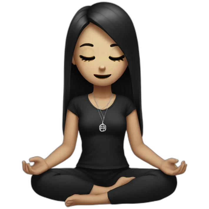 goth girl meditating emoji