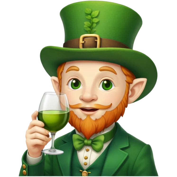 Leprechaun sipping wine  emoji