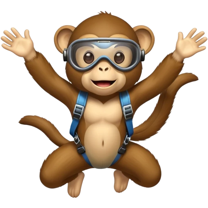 Monkey Skydiving emoji