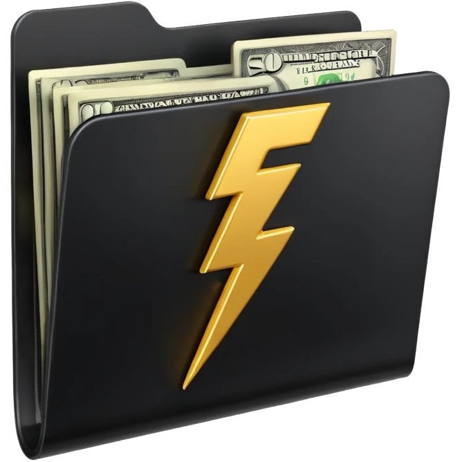 black folder flash file with a money logo
 emoji
