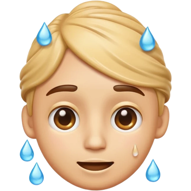 Emoji winding head with hand and sweat droplets on head emoji