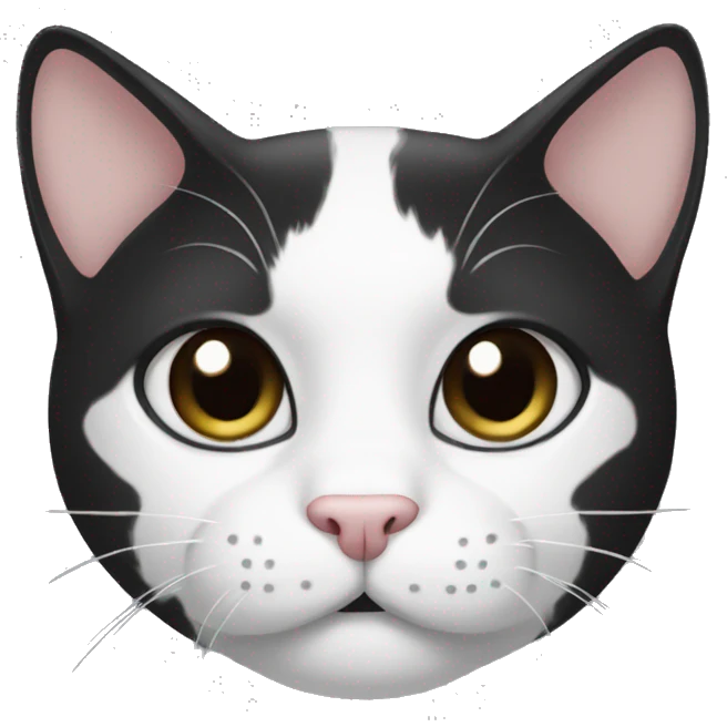 black and white cats with black goatee emoji