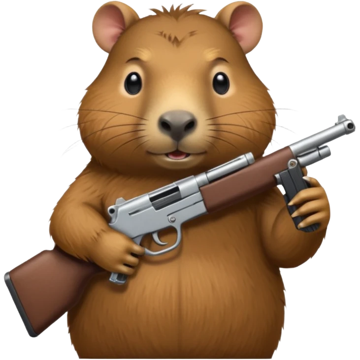 capybara holding a gun emoji