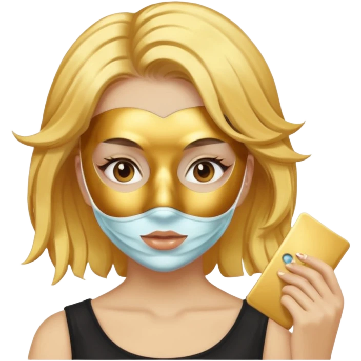 goldhairgirlapplyamask emoji