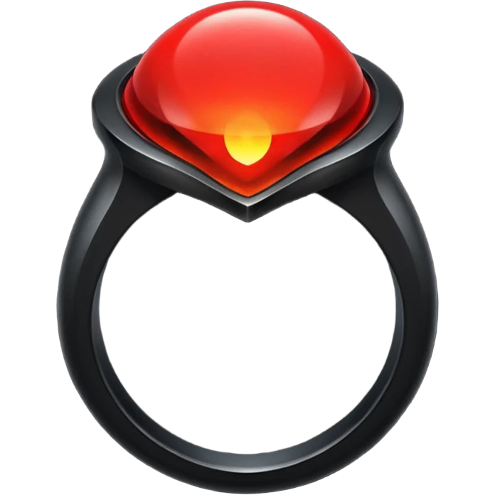 iOS sticker, dark fantasy ring, black metal, red inner glow, minimal emoji