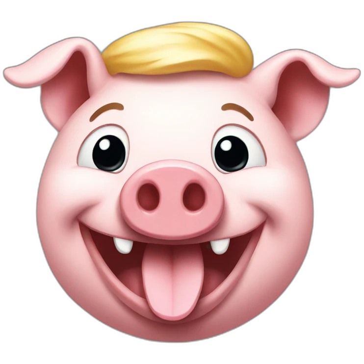 Laughing Trump pig emoji