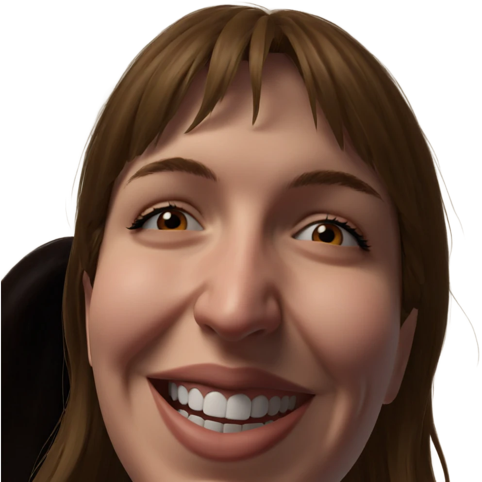 happy girl with brown hair emoji