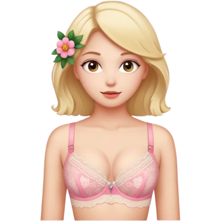 Girl showing her bra emoji
