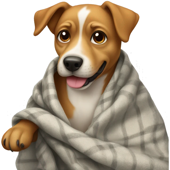 pitcher dog with a blanket emoji