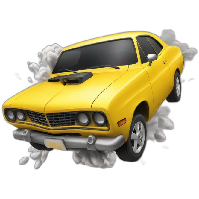 Yellow car explotin emoji