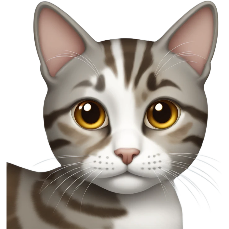 gray white and brown tabby cat emoji