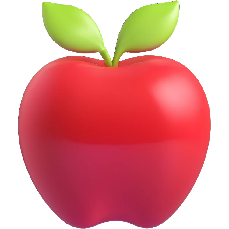 shiny red apple emoji
