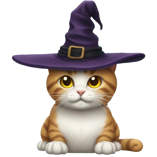 Cat in a witch hat emoji