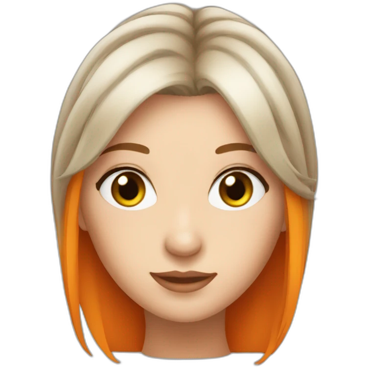 Fann Kaye Linn in orange hair emoji