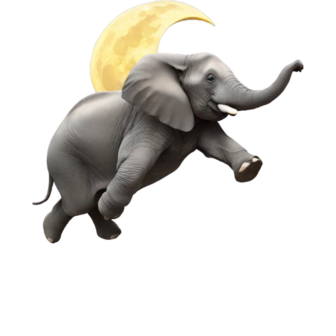 Elephant jumping over the moon  emoji
