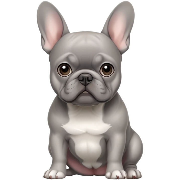Gray french bulldog emoji