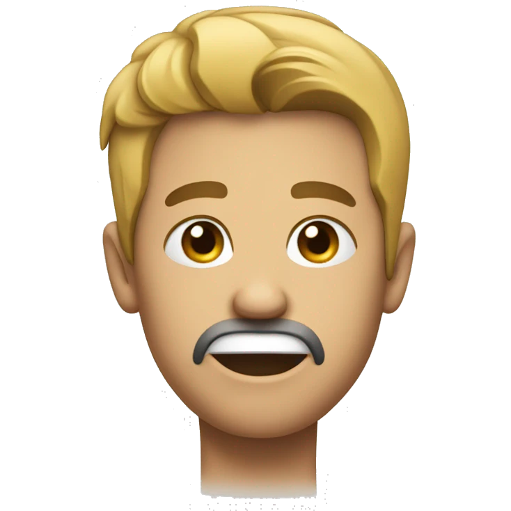 straight face pointing thunb emoji