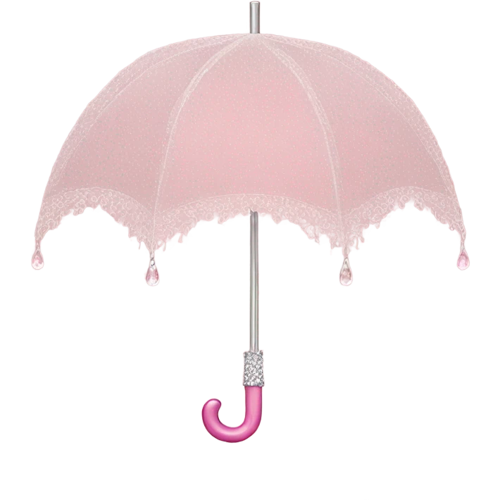 Pink laced umbrella with crystals emoji