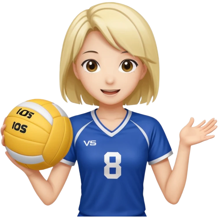 volleyball player, anime girl, with volleyball ball emoji