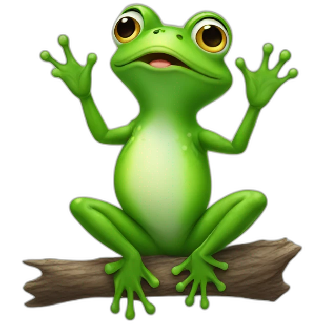 frog raise his hand emoji