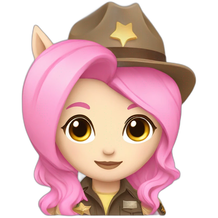 chibi lgbt pink pony and deputy emoji