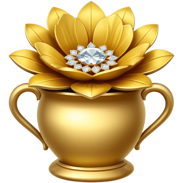 Diamond flower in gold pot  emoji