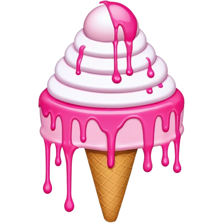 Melting pink arty Ice cream cake emoji