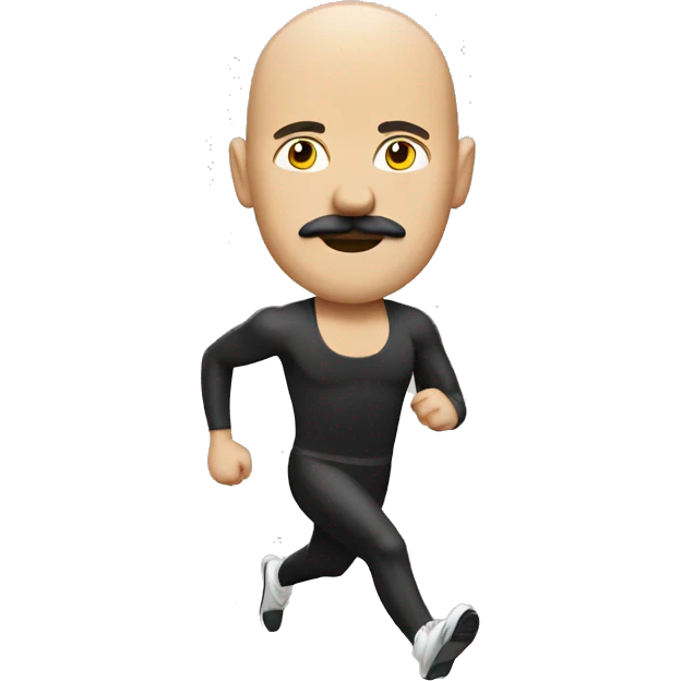 bald runner with mustache emoji