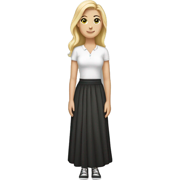 white girl with long fitted skirt emoji