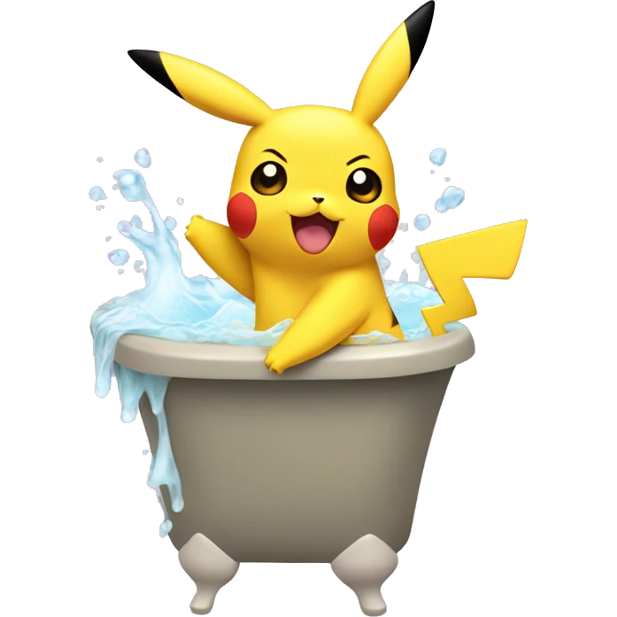Pikachu bañándose  emoji