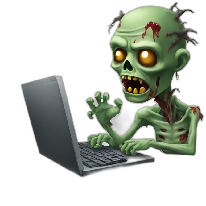 zombie with computer emoji