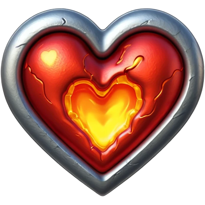 hot melting metal heart shape emoji