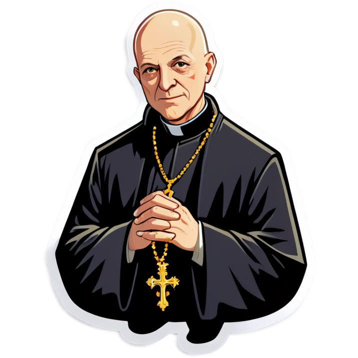 bald priest with necklace emoji
