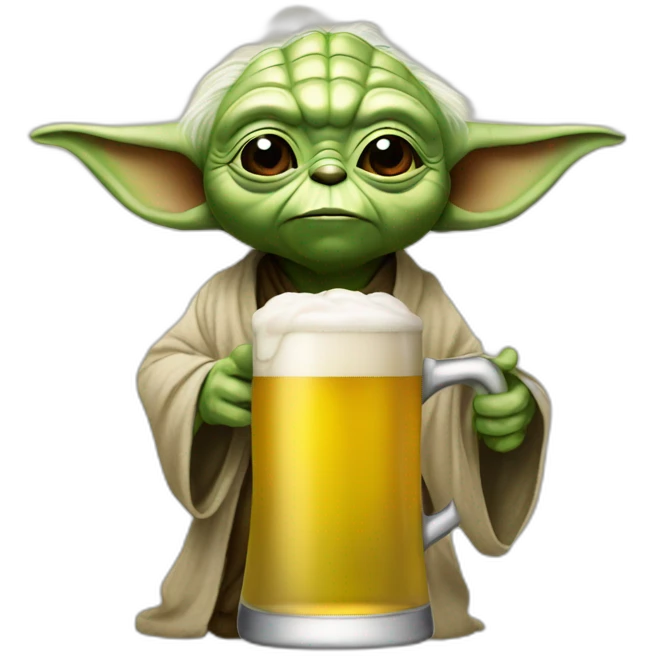 yoda drink beer emoji