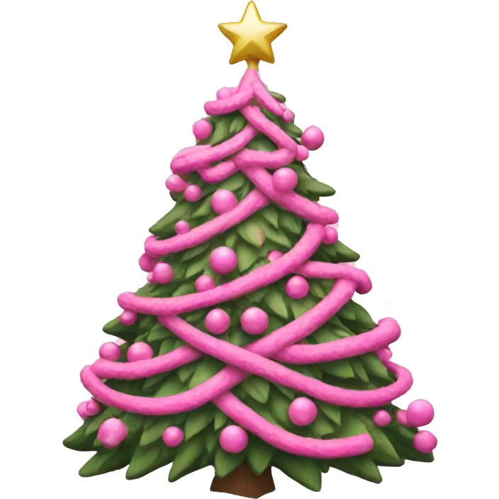 Pink Christmas tree emoji