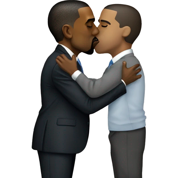 Kanye kissing Obama  emoji