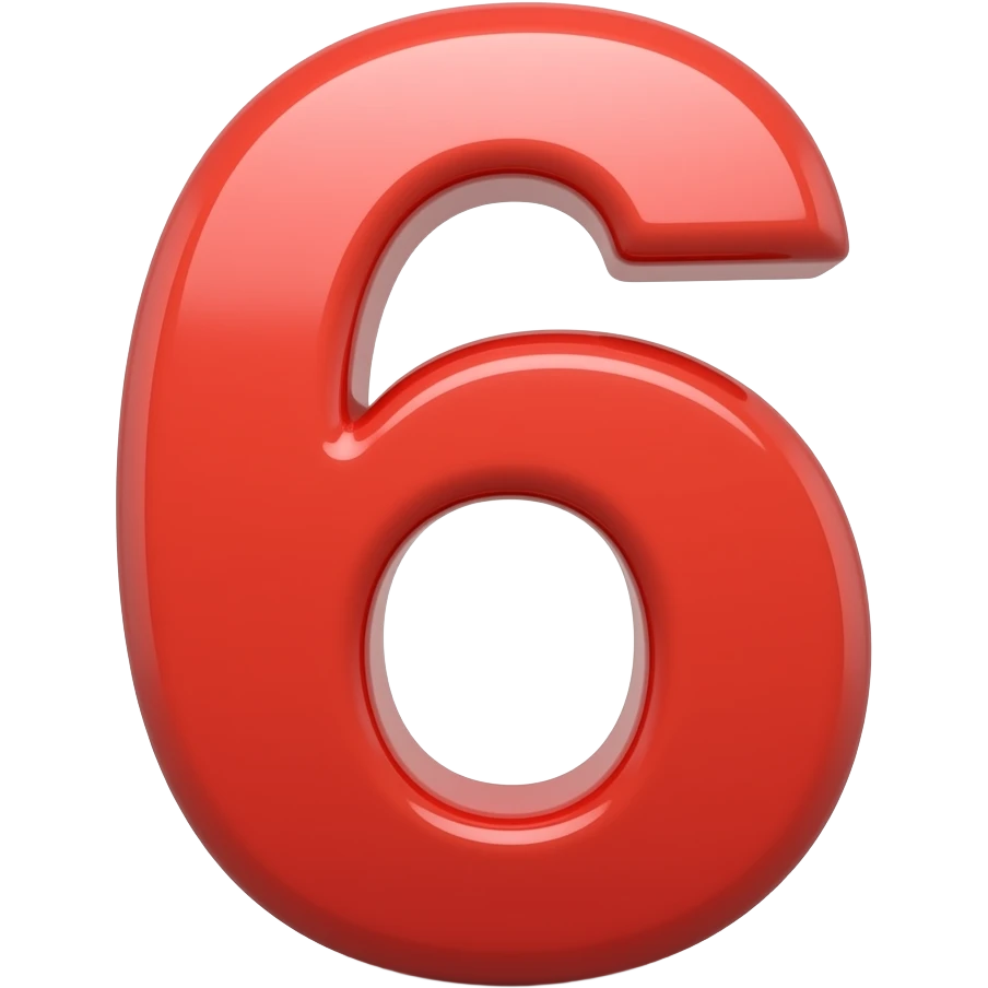 C 6 number red colour emoji