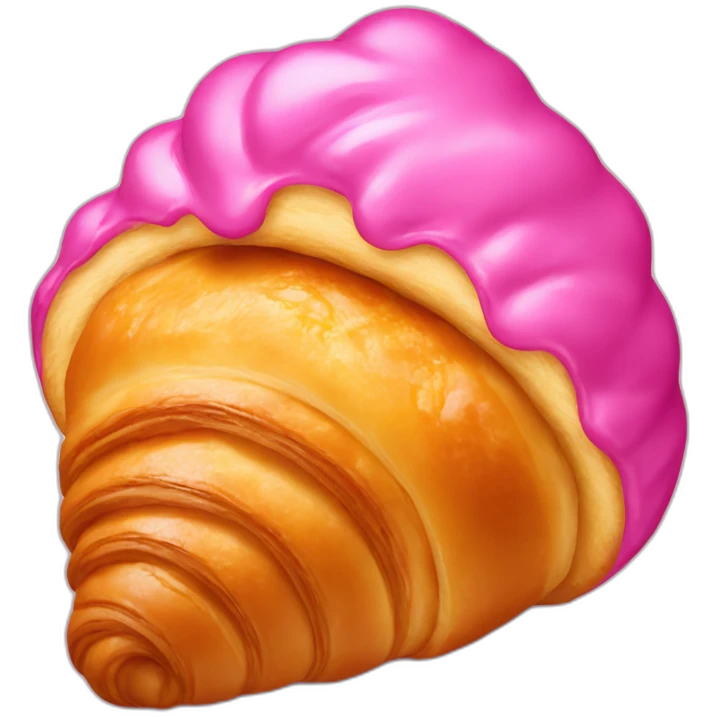 croissant with pink glacing emoji