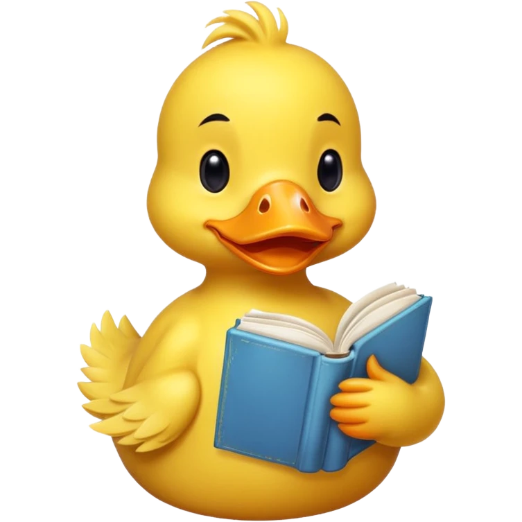 duck holding  book emoji