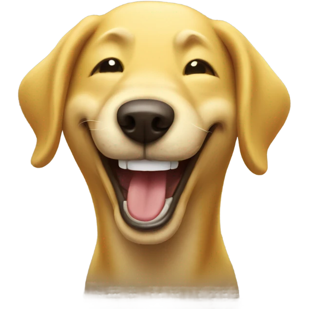 Yellow dog laughing  emoji