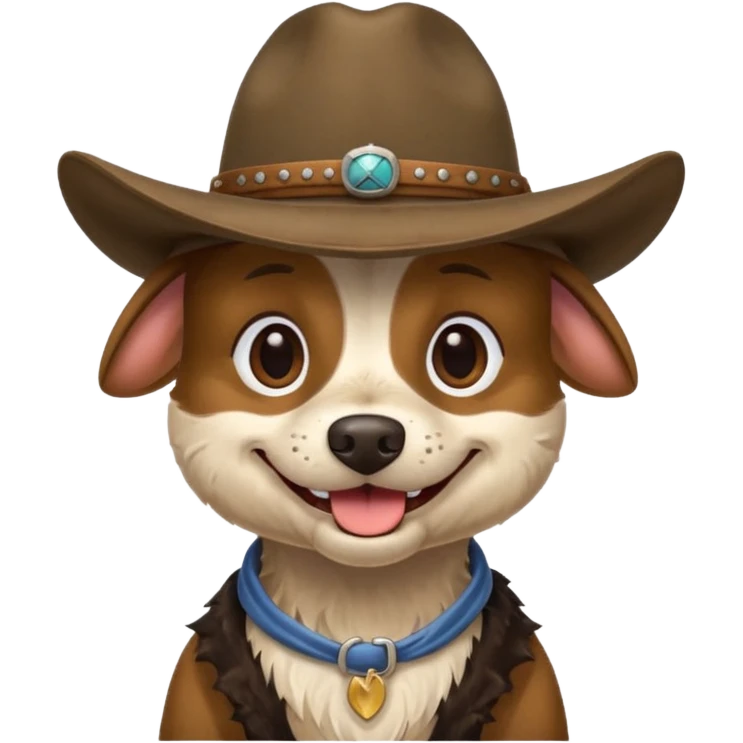 toothless hillbilly dog wearing a stetson emoji
