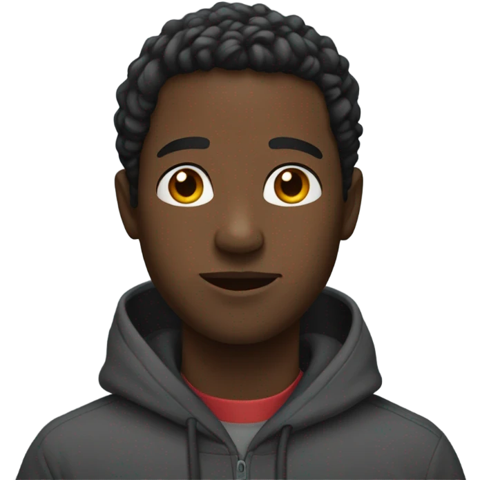 black man with hoodie emoji