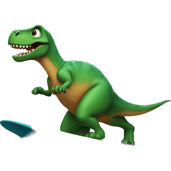 Dinosaur surfing  emoji