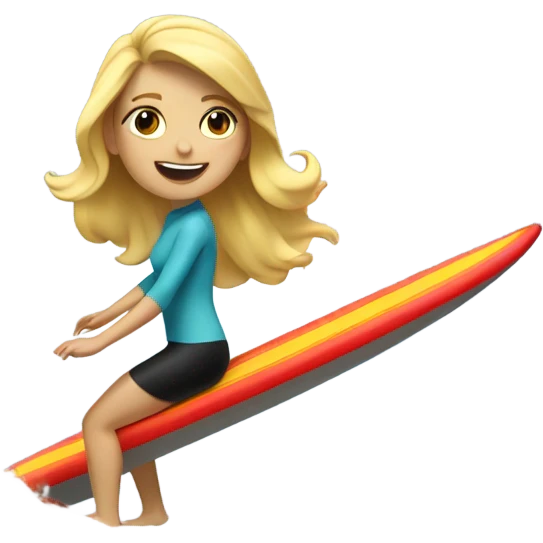 blonde girl surfing  emoji