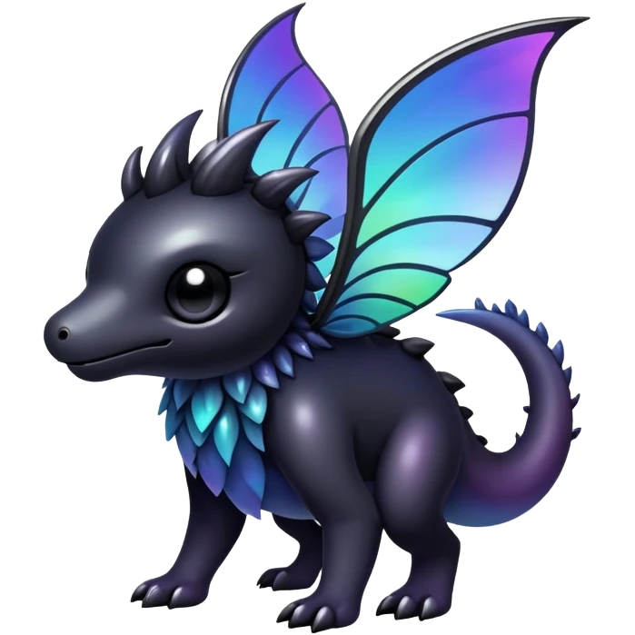  Iridescent gradient black dark fantasy-fakemon-creature  emoji