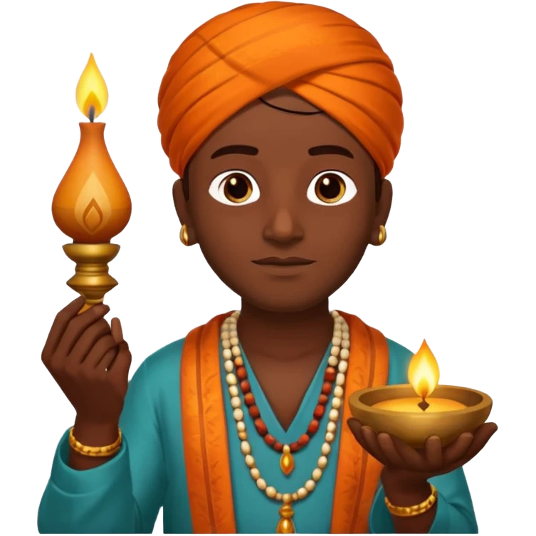 diwali man with diwali emoji